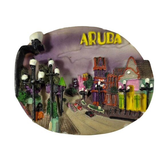Aruba 3D Colorful Street Scene Decorative Fridge Magnet Souvenir - Picture 1 of 6